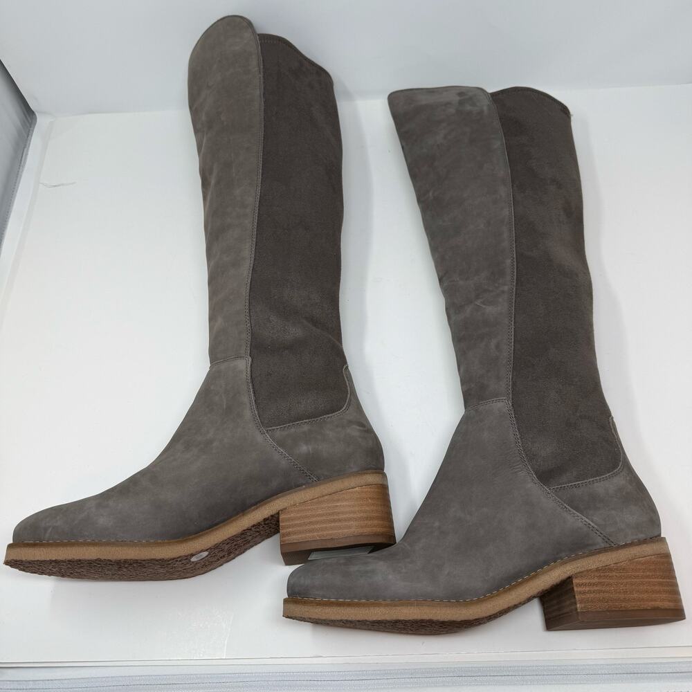 Lucky Brand Boots Women's 8.5M 39 Leather Textile Upper Knee High Dress Boot NWT